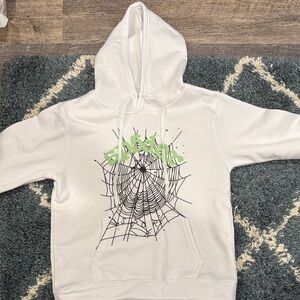 Sp5der Hoodie & Sweatpants with green texture design